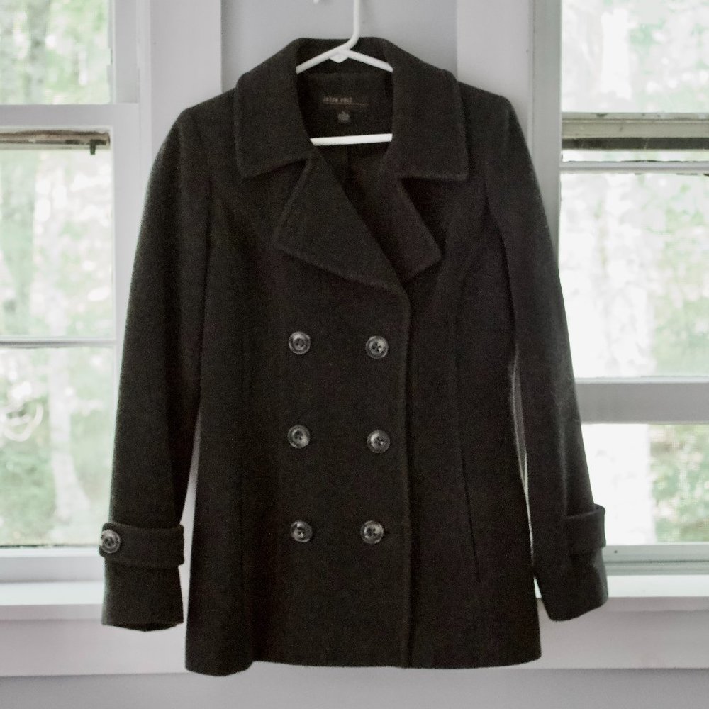 Jason Kole Wool Pea Coat | Gray | Size Small